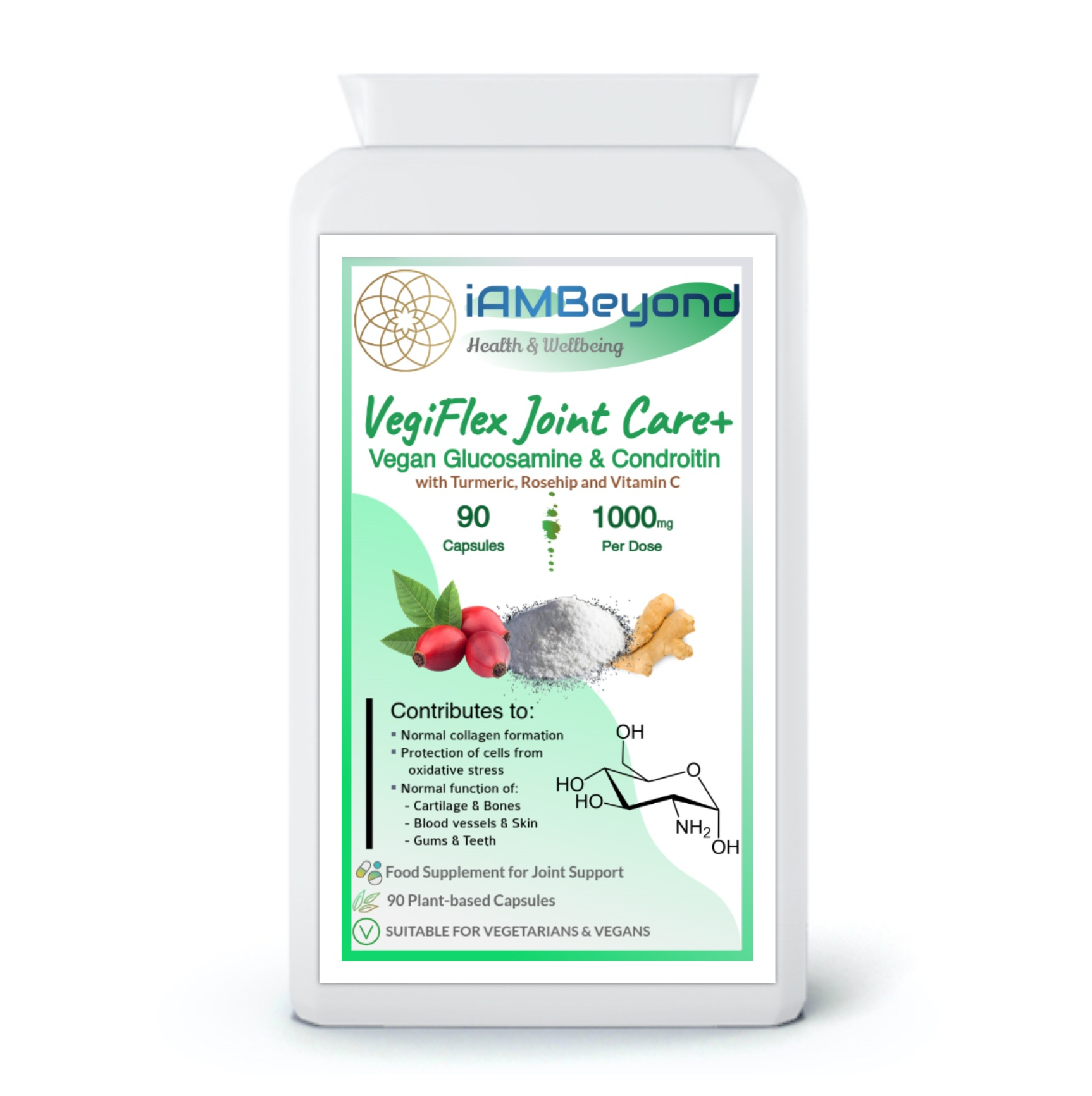 VegiFlex Vegan Glucosamine & Chondroitin 1000mg - 90 Veg Caps