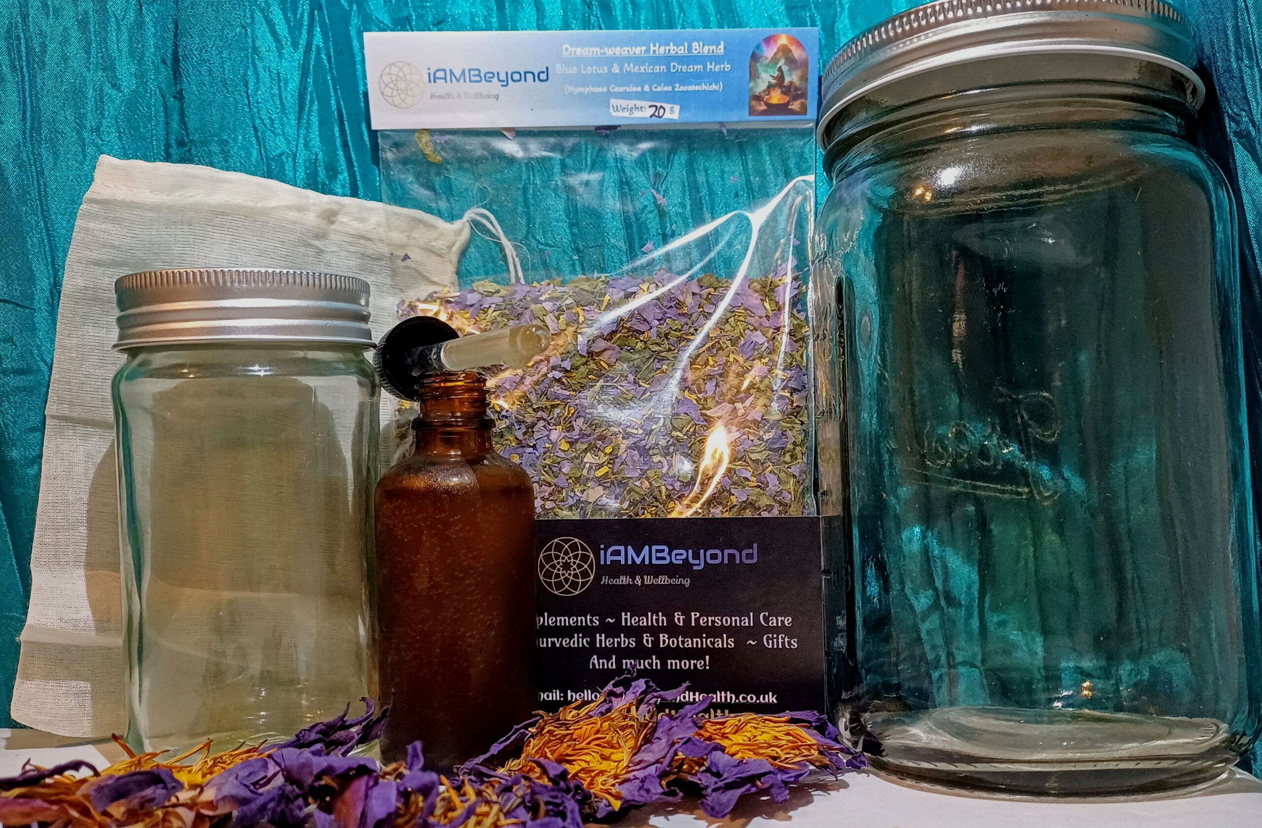 images Dreamweaver Tincture Kit (500ml) Blue Lotus & Zacatechichi - Herbs/Muslin/Bottle