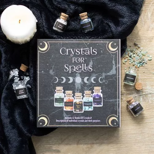 Crystals for Spells (Stone Chip Bottles) Gift Set - Altar Magick & Healing
