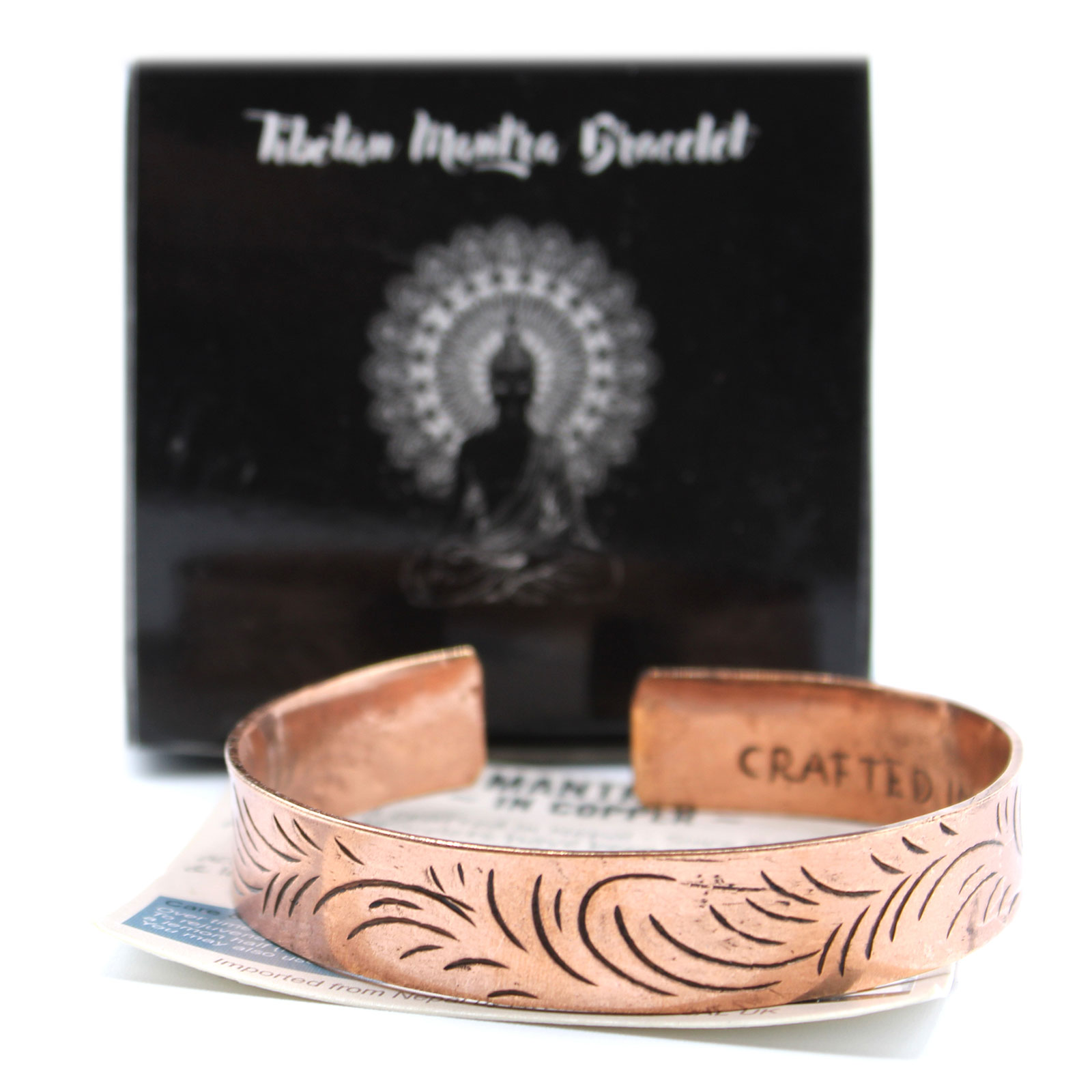 Handmade Tibetan Copper Bracelet (Wide Tribal Design)