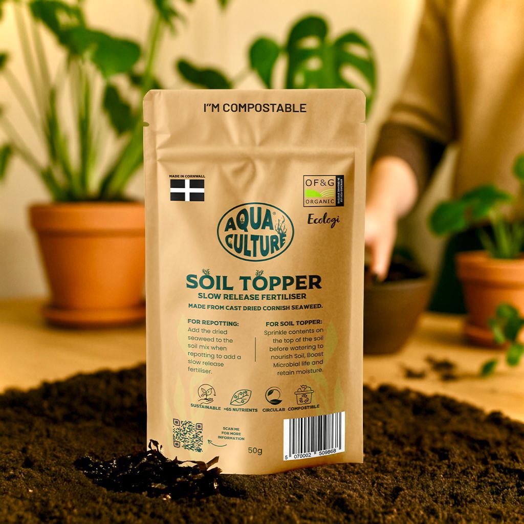 Seaweed Slow Release Fertiliser Soil Topper | 50g | AquaCulture Sustainable Eco